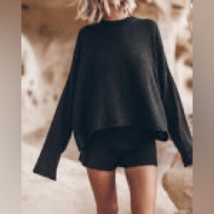 Mikuta “The Black Thin Knit” Sweater & Shorts Set - XS